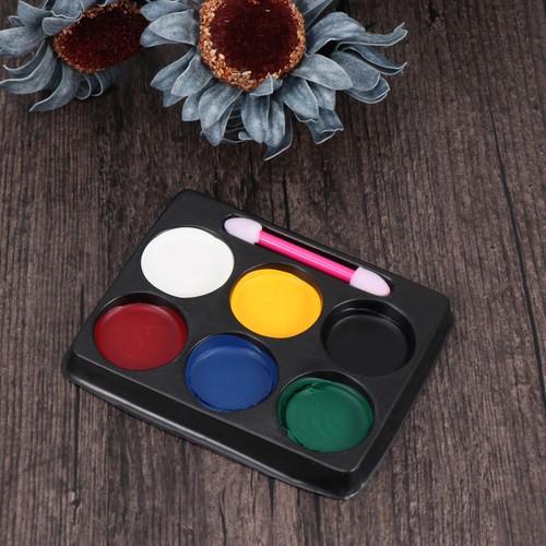 6 Color Halloween Kids Face Paints Set Drawing Body Painting Kits with Brush - Picture 5 of 11