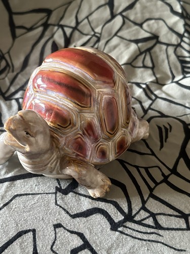 Vintage Glazed Art Pottery Home Porch Turtle Decor Tortoise Figurine Colorful - Picture 4 of 6