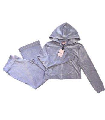 Juicy Couture Velour Tracksuit Set Hoodie Pants Lavender Haze