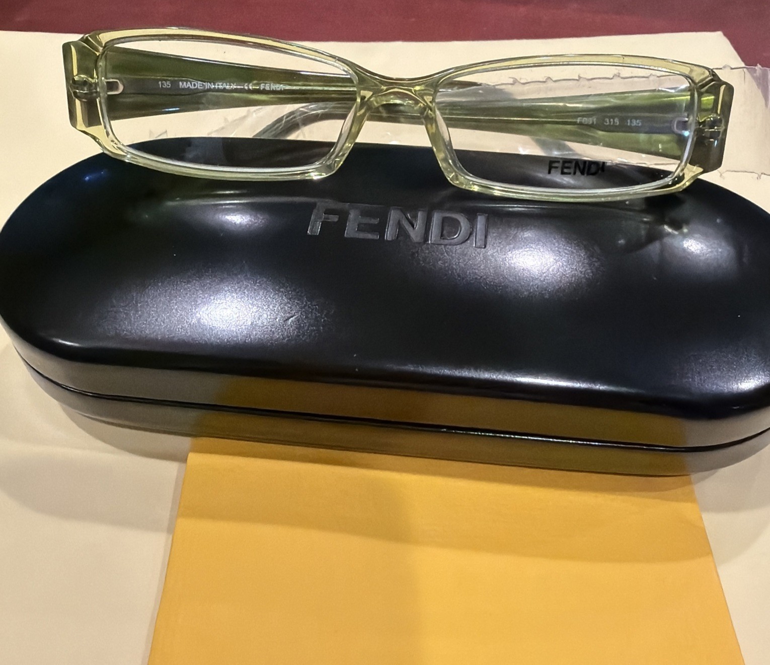 New Fendi Eyeglasses Frames F891 Lime Green Full Set Case Ready For Prescription