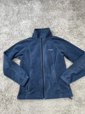 Columbia Jacket Womens Medium Blue Full Zip Fleece Pockets Hiking Outdoor Warm