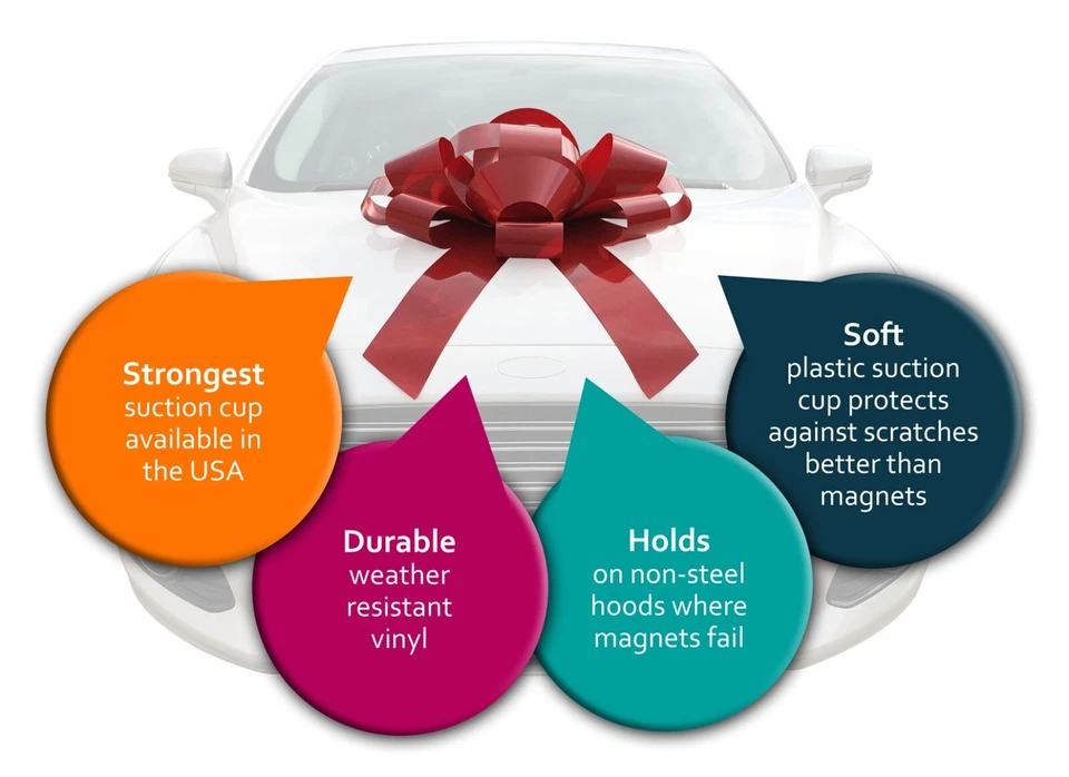 30" Big Car Bow w/ Supreme Hold Suction Cup - Won't Scratch - Stronger Hold - Image 3 of 4