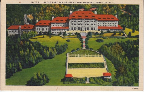 Asheville, Karolina Północna - Grove Park Inn - Pocztówka vintage