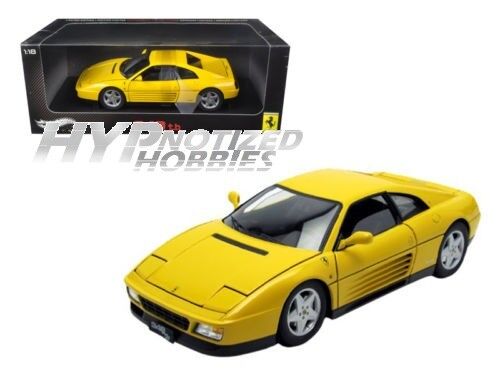 RUOTE CALDE 1:18 ELITE 1989 FERRARI 348 TB GIALLO PRESSOFUSO V7437 - Foto 1 di 1