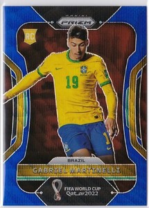 Gabriel Martinelli 2022 Panini World Cup Prizm Blue Wave /199 #29 - Brazil RC