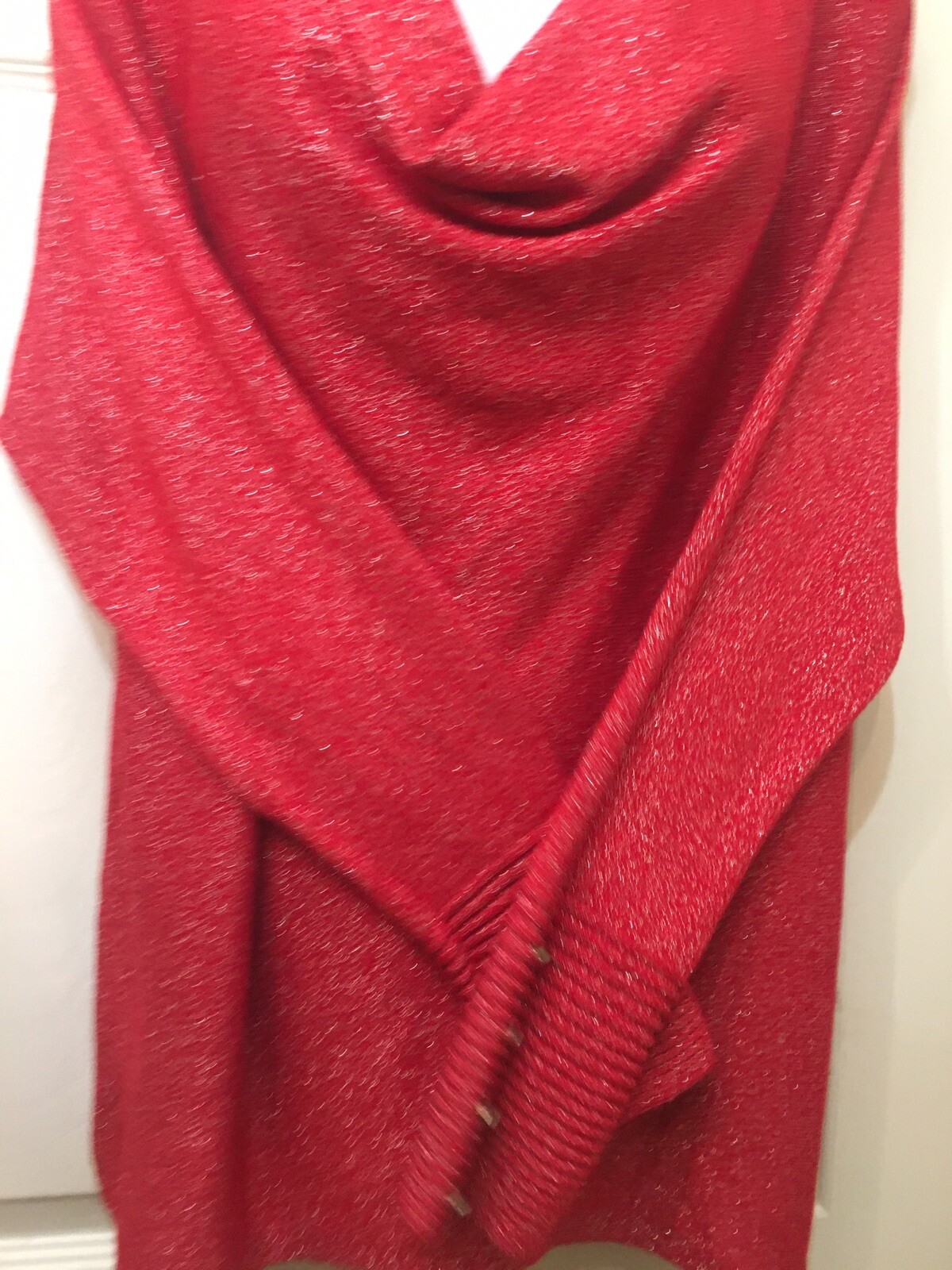 Ruby Rd.Tunic Top Large Red/Silver Cowl Neck Dolm… - image 6