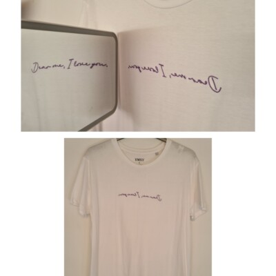 Dear Me, I Love You Reverse Mirror Image Embroidered T-shirt Self Love Limited E