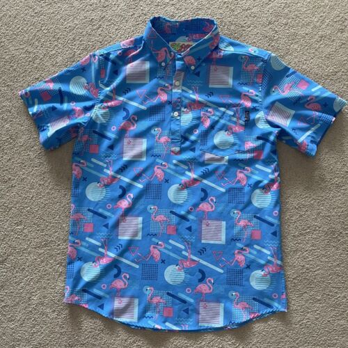 Simply Southern Life Of The Party Mens Medium Retro Beach 90s Golf Polo Shirt - Picture 1 of 7