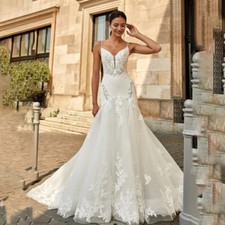 Sexy Wedding Dresses Mermaid Backless Lace Tea-length Applique Bridal Gowns