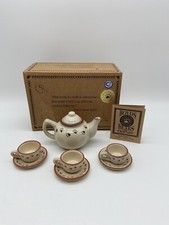 Vintage Bearware Pottery Works BOYDS BEARS Paw Print Miniature Teapot Cup Saucer