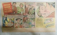 Clorets Gum Ad: Onion Lover Wins Back His Girl! from1950's Size 7.5 x 15 inches