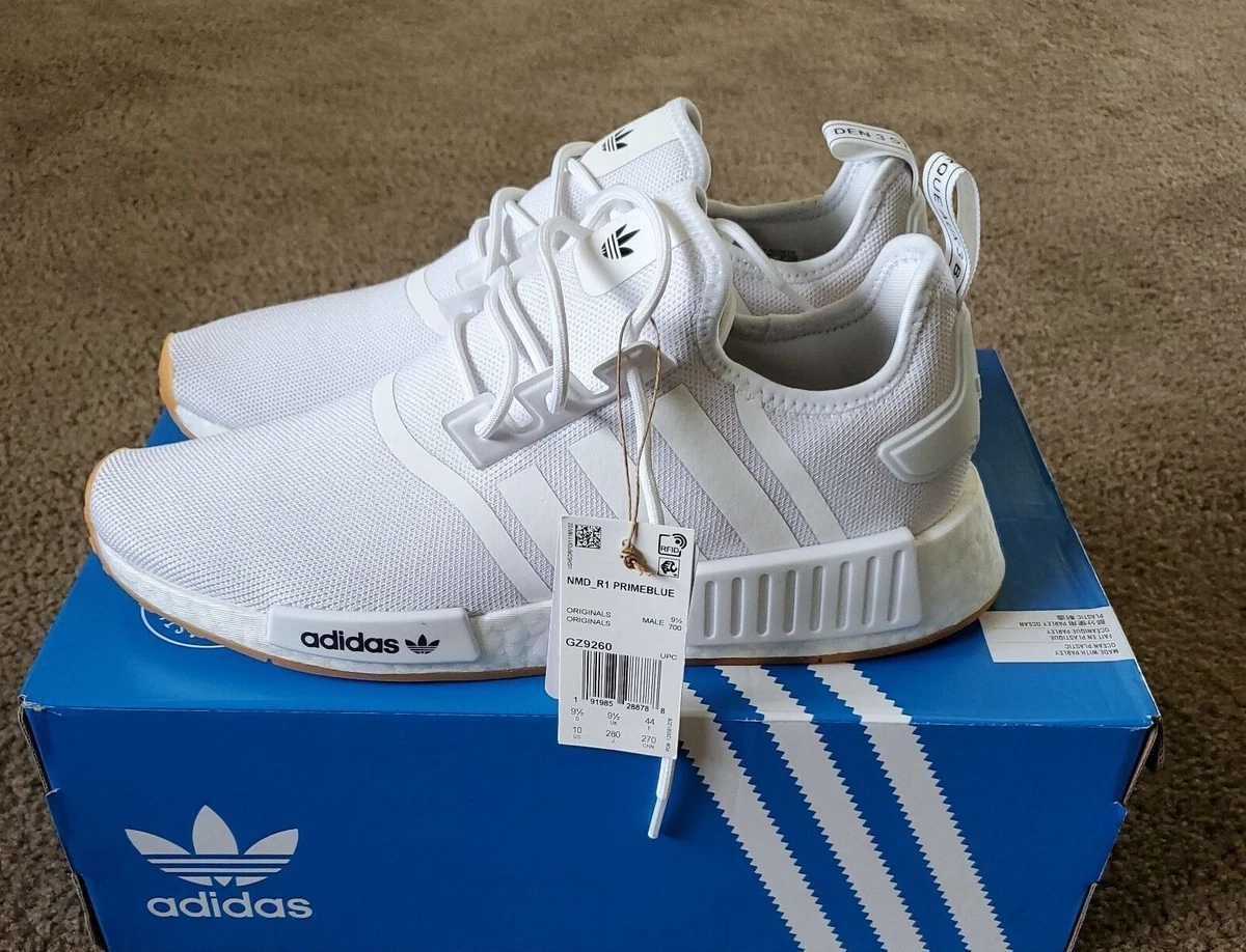 baggrund Narkoman Male Adidas Originals NMD R1 Boost Men&#039;s Shoes White Black Gum GZ9260  Primeblue NEW | eBay