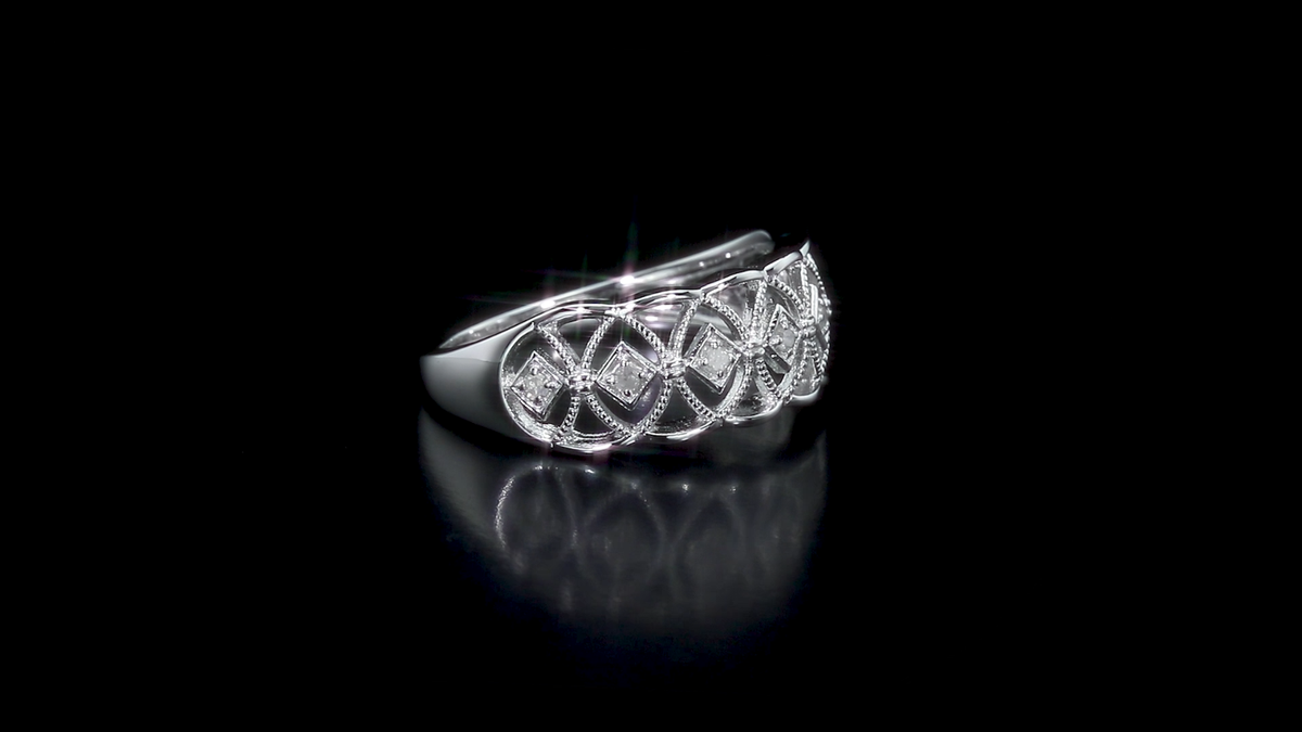 carat Amour Sterling Silver 1/10CT TDW Round-cut Diamond Ring | eBay