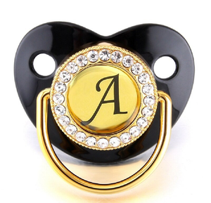 Dummy Pacifier Name Initial Letters Newborn Baby Kids Silicone Orthodontic Gift