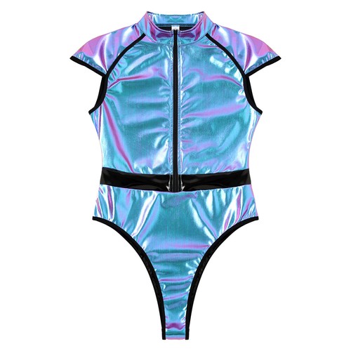 AU Women's Saucer Man Cosplay Costume Patent Leather Bodysuit Catsuit Halloween - Photo 17 sur 77
