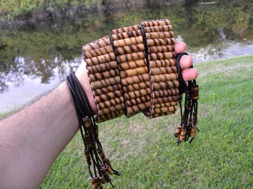 Vintage Belt l Mixed Hard Wood Beaded Bamboo handmade Belt Body Necklace cool - Picture 4 of 7