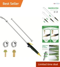 Adjustable Sprayer Wand Stainless Steel 44" Long Nozzle with Shut Off Valve