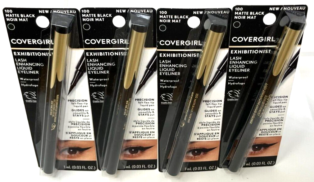 (4) Covergirl Exhibitionist Lash Enhancing Liquid Eyeliner NIP 100