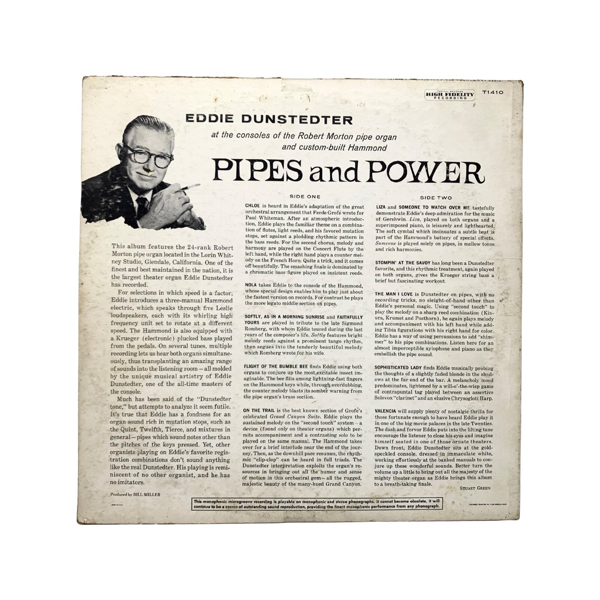 A40 Eddie Dunstedter: Pipes And Power Capitol Records – ST