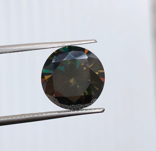 Moissanite Nero Tondo 6mm - Pietra Preziosa Sfusa Singola - Nuova Con Etichette - Foto 2