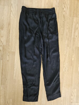 COS Black Lightweight Trousers S UK 10 Pockets Elasticated Waist Tapered Pants