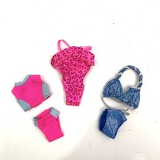 Vintage BARBIE Doll SWIMSUITS Lot 5pcs Pink Blue Leopard 1990s