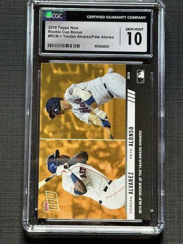 2019 TOPPS NOW #RCB-1 YORDAN ALVAREZ PETE ALONSO RC GOLD BONUS PR=48 CGC 10 GEM - Picture 3 of 4