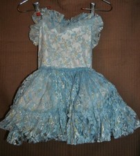 Girl's WEISSMAN'S COSTUMES Blue White Lace Ballet Recital Dress Size 4C