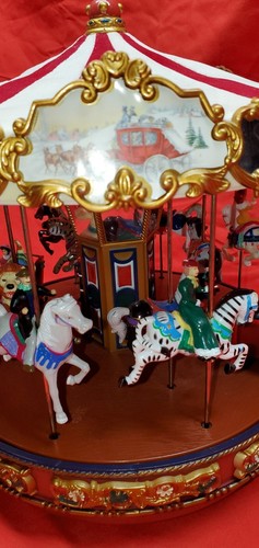 2010 MR CHRISTMAS the Carousel Musical Animated Light Up Horses 50 Songs Tested - Picture 11 of 11