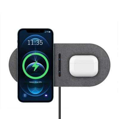 2in1 Fast Wireless Charger Dual 20W Charging Pad For Apple iPhone 16 Samsung S25