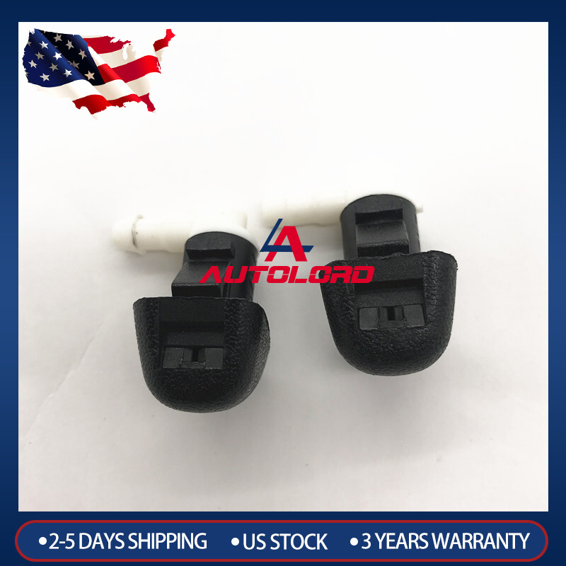 Snap In Windshield Washer Nozzles 2-Pack Windshield Washer Nozzles For 2011-2017 Honda Odyssey - Direct Replacement For OE# 76810-TK8-A01 Dual Jet Washer Nozzles