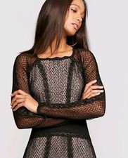 FREE PEOPLE Lace Mixed Mesh Bodycon Dress