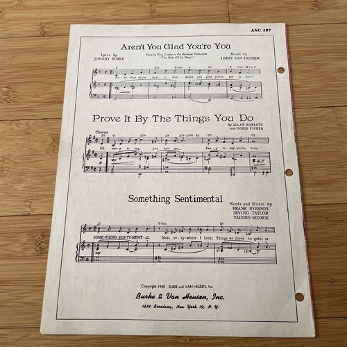 Vintage Sheet Music - Aren’t You Glad You’re You - 1945 Bing Crosby & Bergman - Picture 4 of 7