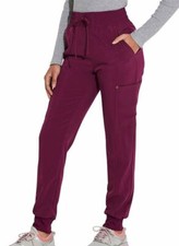 Dickies 247 Elastic/Draw Waist Jogger Scrub Pant in "Wine" Size XS