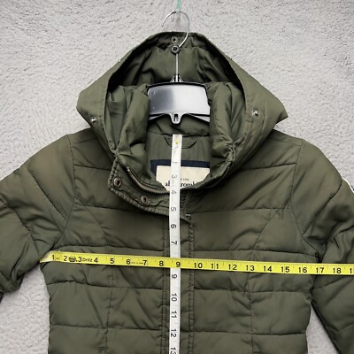 Abercrombie Kids Puffer Jacket Girls XL Green Full Zip Lined