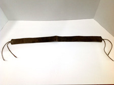 VINTAGE 1970's OLIVE GREEN LEATHER HIPPIE HEADBAND 18.5" LONG