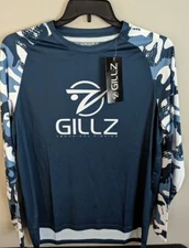 Gillz Men's LS UV Tournament Series V2 Blue Wing Teal L/S Shirt Size Medium NWT