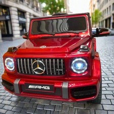 12v Ride on Kids Car Mercedes G63 Electric Jeep with Parent Remote -Metallic Red