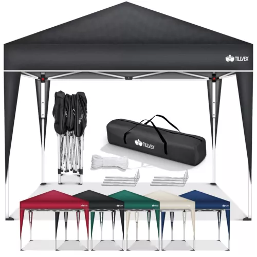 tillvex® Pavillon 3x3m Wasserdicht Gartenzelt Faltpavillon Partyzelt Popup Zelt