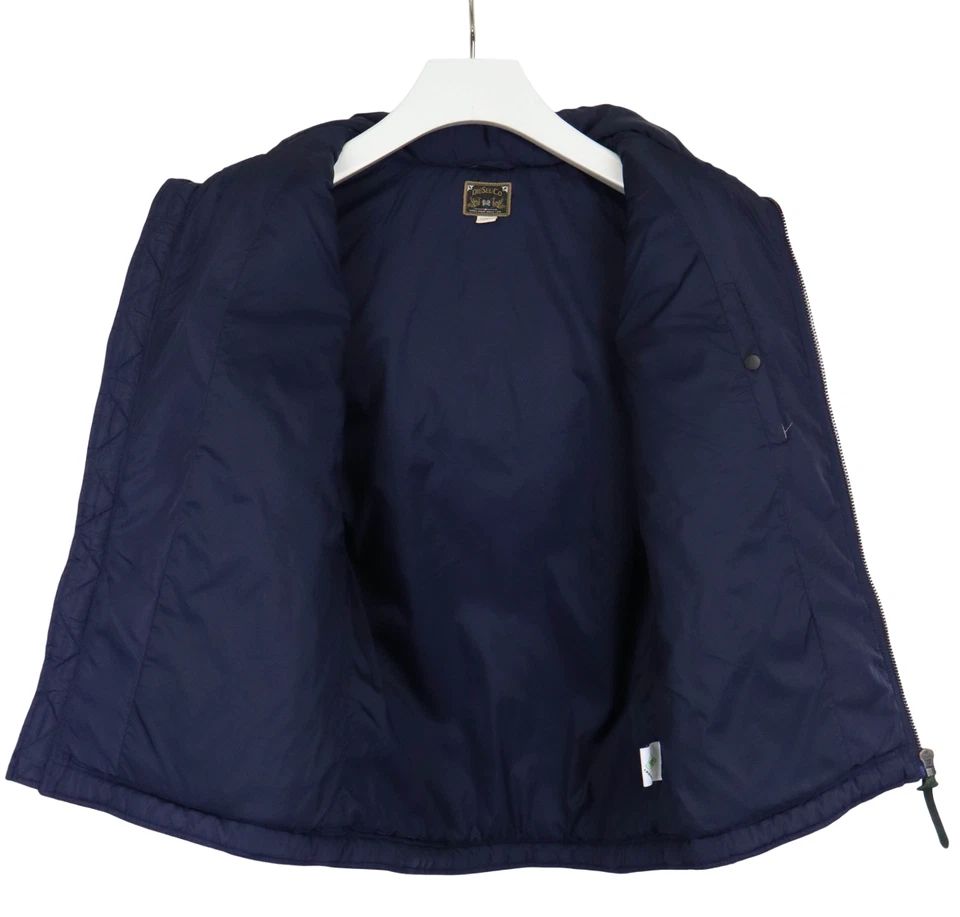 DIESEL Teflon Vest Men's LARGE Puffer Blue Full Zip Hidden Hood Pocket Lined - Image 4 of 4