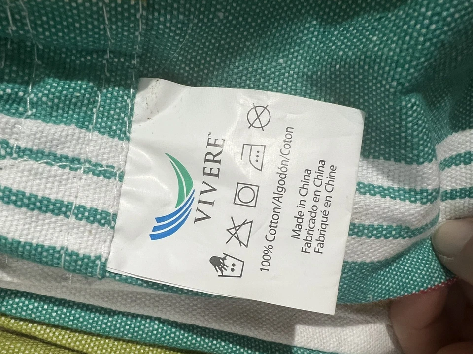 Vivere Dorinda Double Cotton Hammock Stripe 12-Ft Tropical Style Multi-Colors - Image 2 of 2