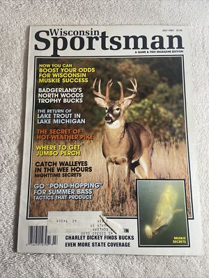 VTG July 1987 Wisconsin Sportsman Hunting Fishing Man Cave Magazine