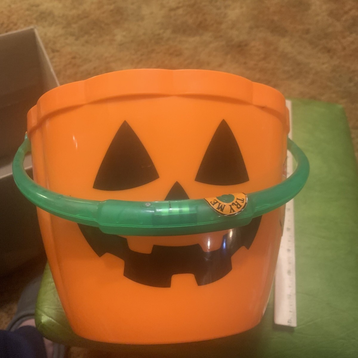 Vintage Halloween Jack-O'-Lantern Light-up Trick or Treat Bucket