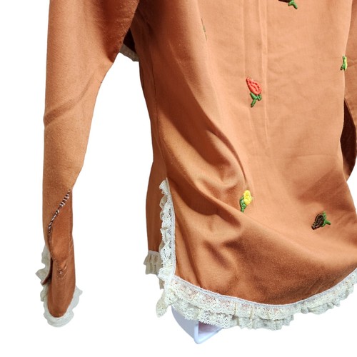 Camisa para mujer XS Western vintage años 60 Brent Montgomery Ward encaje ribete rodeo - Imagen 13 de 19