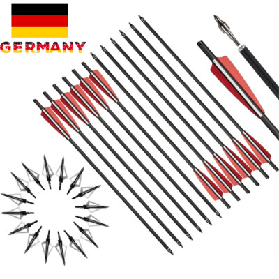Jagd 20 Zoll Carbon bolzen pfeile Bolzen OD 8.8mm 100 grain Pfeilspitzen