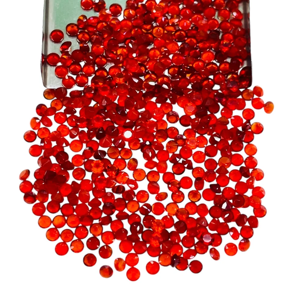 100 Pcs Natural Orange Onyx 2mm Round Diamond Cut Calibrated Loose Gemstones Lot - Image 2 of 4