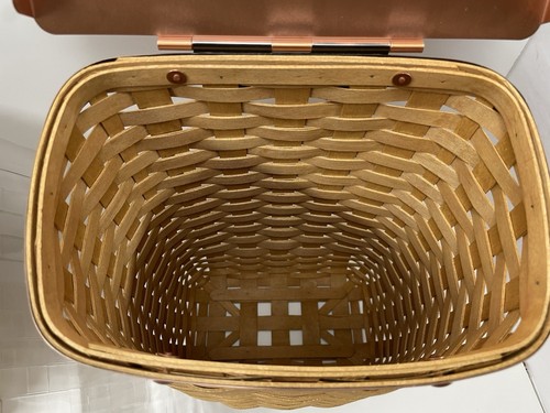 Longaberger 2006 Collectors Club Mailbox Copper Lid Basket, Plastic Protector - Picture 9 of 24
