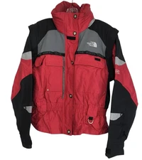 The North Face Jacket Womens 10 Red Steep Tech Extreme Gear Ski Snowboard Black