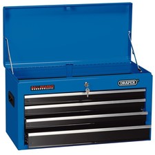 Tool Chest 4 Drawer 26in Blue Storage Unit Heavy Duty Lockable Steel Box