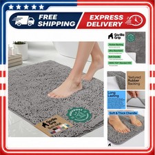 GORILLA GRIP Bath Rug Mat - Soft Chenille, Quick Dry, Machine Washable
